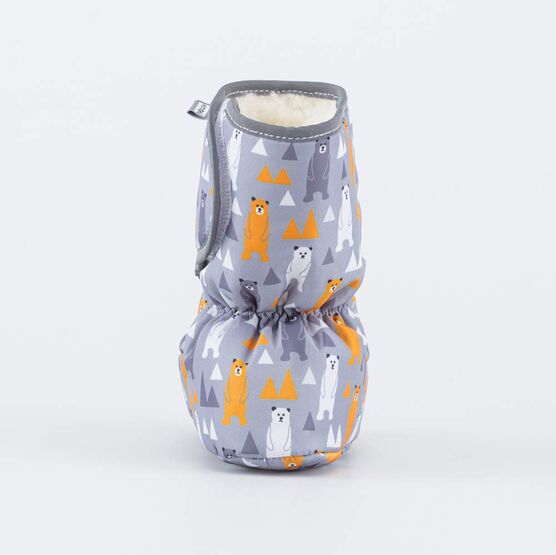 001118-44 Теплые меховые пинетки Три медведя для мальчики серый фото №5