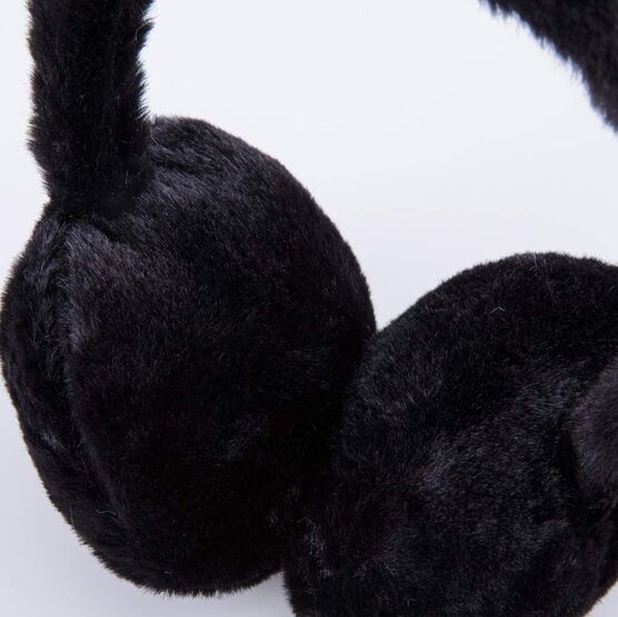 07811938-41 Теплые наушники с ушками Черный для девочки черный фото №4