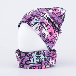 07811956-41 Комплект шапка+снуд для девочки сиреневый для девочки сиреневый