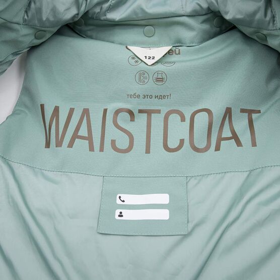 07857041-41 Жилет с капюшоном для девочки для девочки зеленый фото №4
