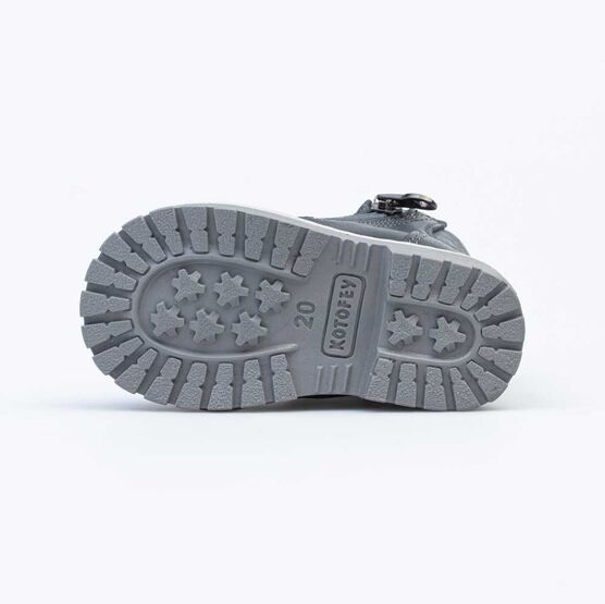 152292-32 Ботинки на молнии из натуральной кожи для мальчики серый фото №3