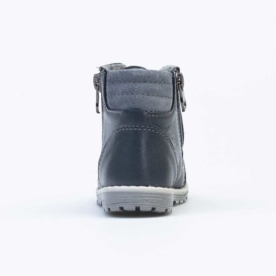 152292-32 Ботинки на молнии из натуральной кожи для мальчики серый фото №5
