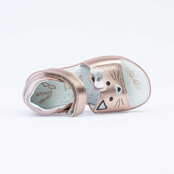 322106-22 Сандали летние на липучке для девочки бронзовый фото №4