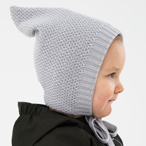 07711964-41 Шапка вязаная Гномик серый для мальчики серый фото №2