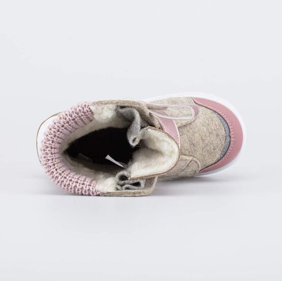 457005-41 Бежевые валенки для девочки Звезды для девочки бежевый + розовый фото №4