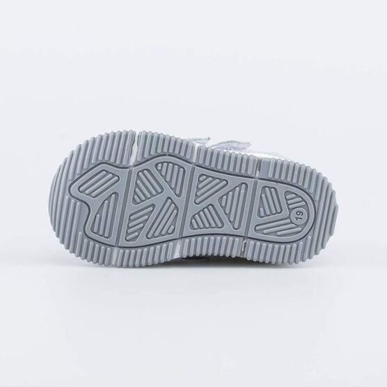 052152-21 Кожаные ботинки на липучках для девочки серебристый фото №3