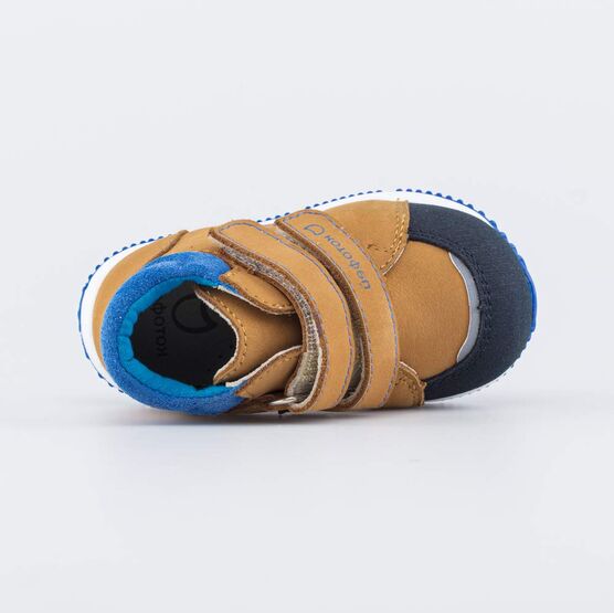 052152-23 Кожаные ботинки на липучках для мальчики коричневый фото №4