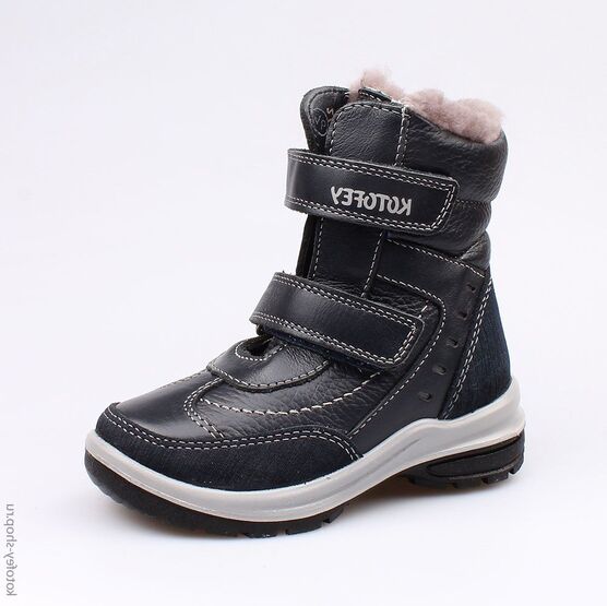 252121-51 Зимние ботинки на липучках для мальчики светло-синий