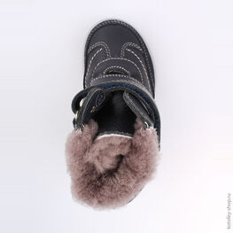 252121-51 Зимние ботинки на липучках для мальчики светло-синий фото №4