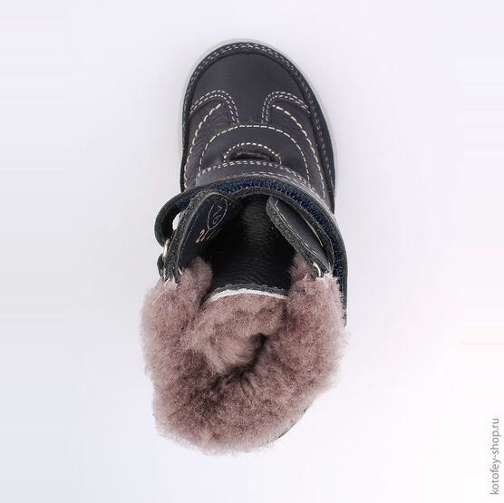 252121-51 Зимние ботинки на липучках для мальчики светло-синий фото №4