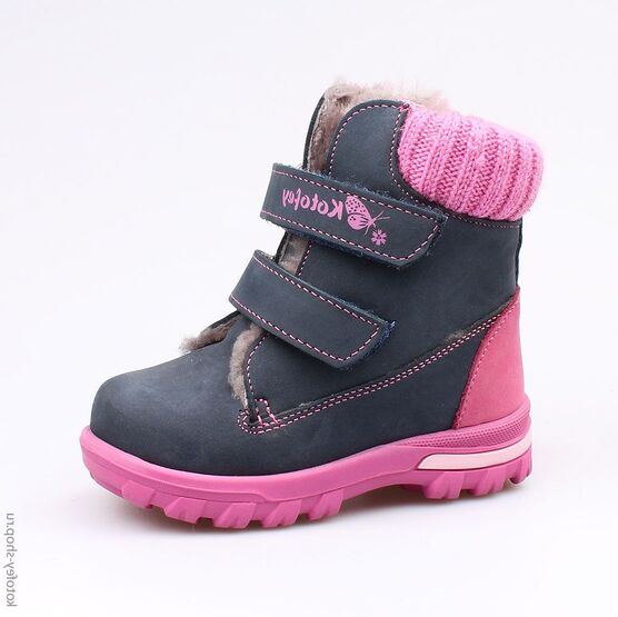 152185-53 Сапожки для девочки син-роз