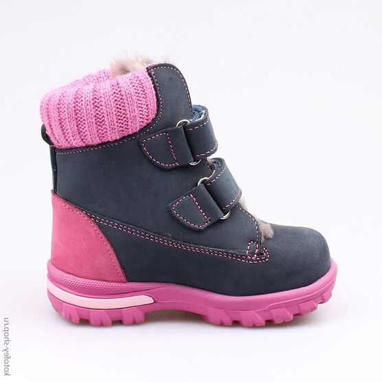152185-53 Сапожки для девочки син-роз фото №2
