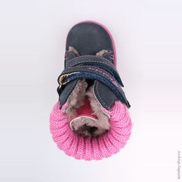 152185-53 Сапожки для девочки син-роз фото №4