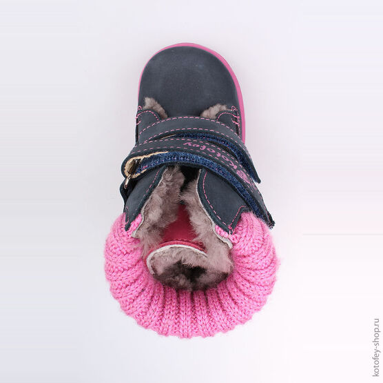 152185-53 Сапожки для девочки син-роз фото №4