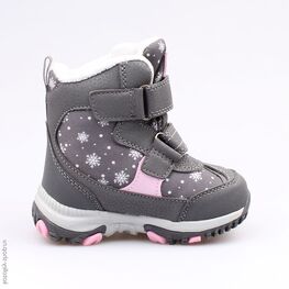 254948-42 Мембранные ботинки с LED-подсветкой для девочки сер-роз фото №2