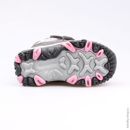 254948-42 Мембранные ботинки с LED-подсветкой для девочки сер-роз фото №3