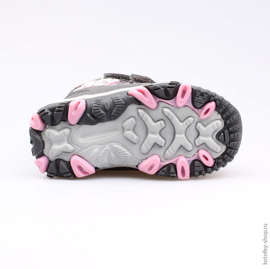 254948-42 Мембранные ботинки с LED-подсветкой для девочки сер-роз фото №3