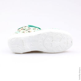 421017-11 Босоножки текстильные для девочки зел-цве фото №3