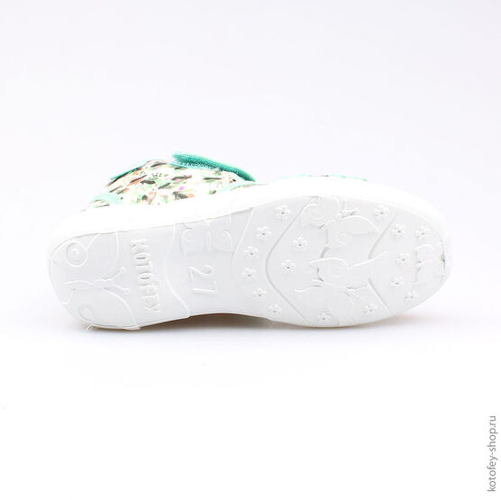 421017-11 Босоножки текстильные для девочки зел-цве фото №3