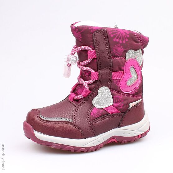 464917-42 Мембранные сапожки для девочки бордовый