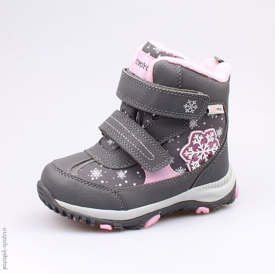 454976-42 Мембранные ботинки для девочки сер-роз