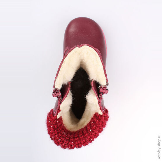 362086-41 Сапожки для девочки бордовый фото №4