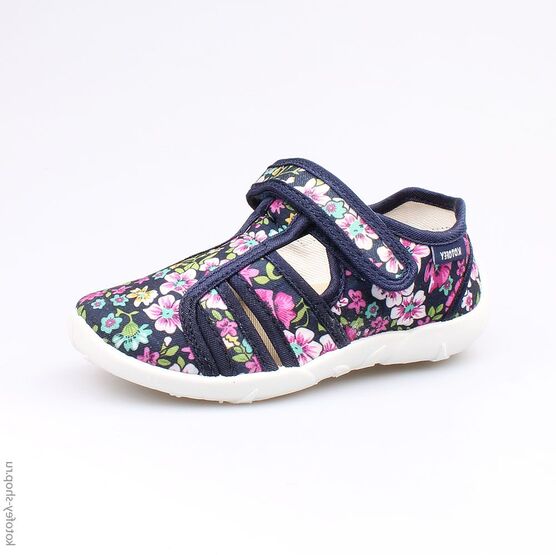 421019-11 Босоножки текстильные для девочки светло-синий