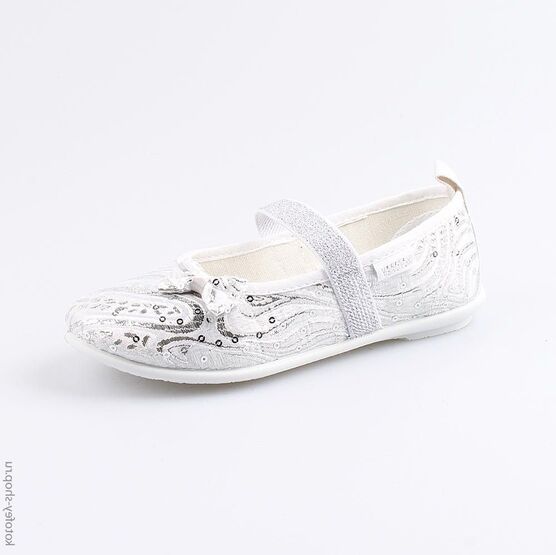 531076-11 Текстильная обувь для девочки серебрист.