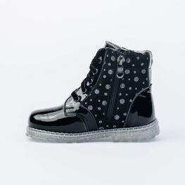 352233-33 Ботинки для девочки черный фото №3