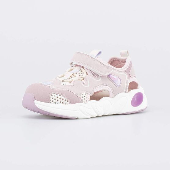 324092-72 Закрытые светящиеся сандалии для девочки для девочки сиреневый,белый