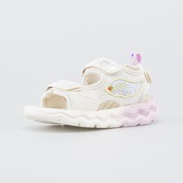 324094-11 Светящиеся пляжные сандалии с массажной стелькой для девочки бежевый,сиреневый