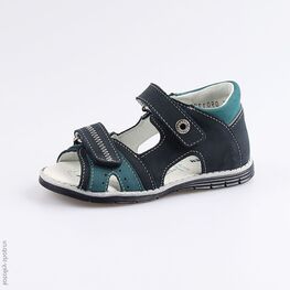 322028-25 Сандалии из натурального нубука для мальчика для мальчики син-бир