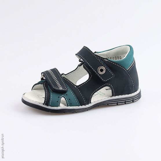 322028-25 Сандалии из натурального нубука для мальчика для мальчики син-бир