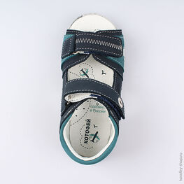 322028-25 Сандалии из натурального нубука для мальчика для мальчики син-бир фото №4