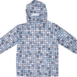07751021-10 Плащ-дождевик на молнии для мальчика серый для мальчики серый + голубой
