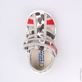 121036-11 Сандалии текстильные для мальчики серый фото №4