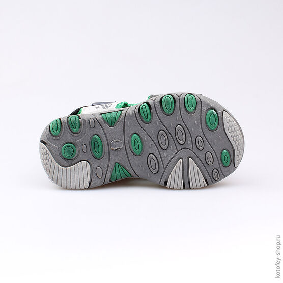 123003-13 Пляжная обувь для мальчики сер-зел фото №3