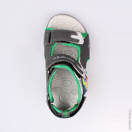 123003-13 Пляжная обувь для мальчики сер-зел фото №4