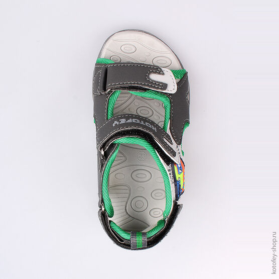 123003-13 Пляжная обувь для мальчики сер-зел фото №4