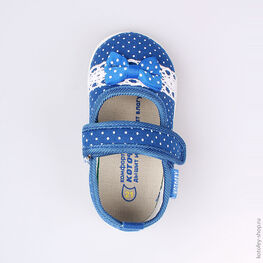 131107-11 Текстильная обувь для девочки голубой фото №4