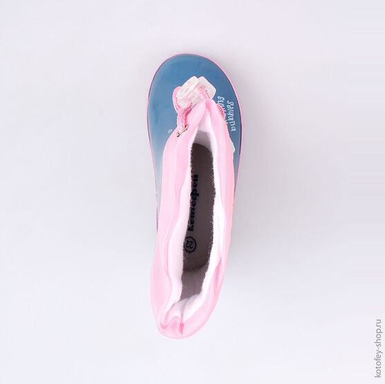 166074-11 Резиновые сапоги для девочки син-роз фото №4