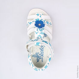 322031-22 Босоножки для девочки бел-син фото №4