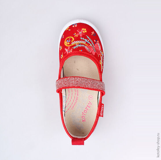331038-11 Текстильная обувь для девочки красный фото №4