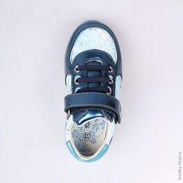 332080-23 Полуботинки для девочки светло-синий фото №4