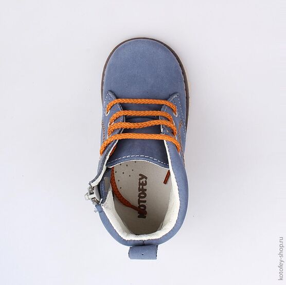 352058-24 Ботинки для мальчики голубой фото №4