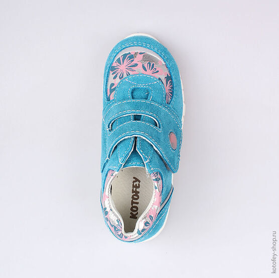 352134-25 Ботинки для девочки бирюзовый фото №4