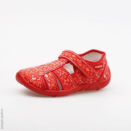 421001-16 Босоножки текстильные для девочки красный