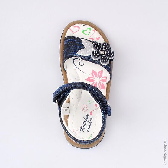 423005-21 Босоножки для девочки светло-синий фото №4