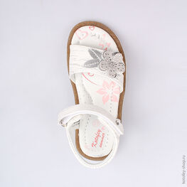 423005-22 Босоножки для девочки белый фото №4