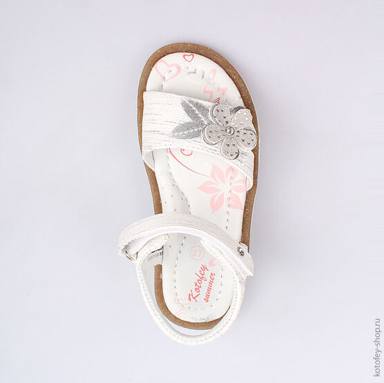 423005-22 Босоножки для девочки белый фото №4